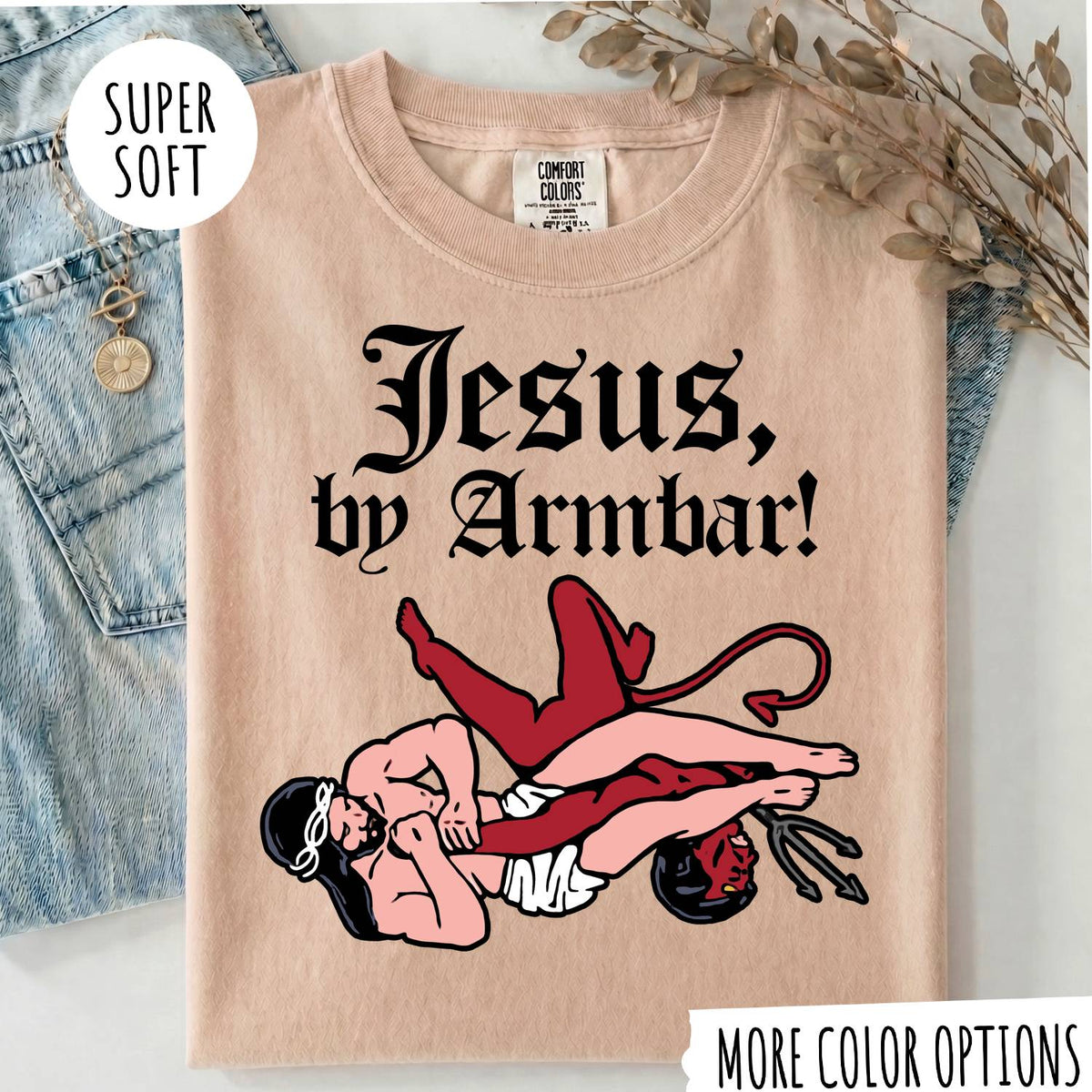 Jesus by Armbar T-Shirt – Funny Brazilian Jiu Jitsu Graphic Tee