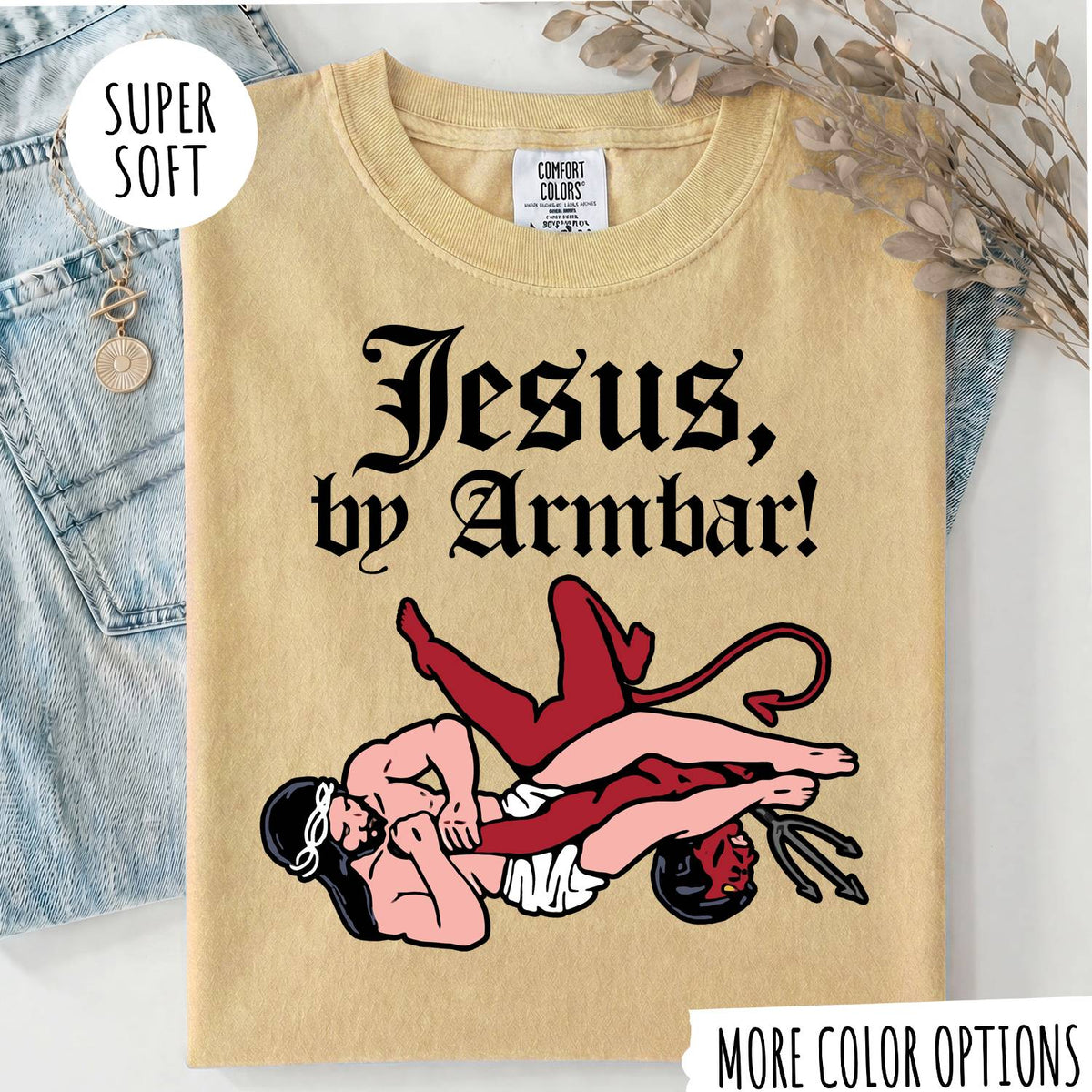 Jesus by Armbar T-Shirt – Funny Brazilian Jiu Jitsu Graphic Tee