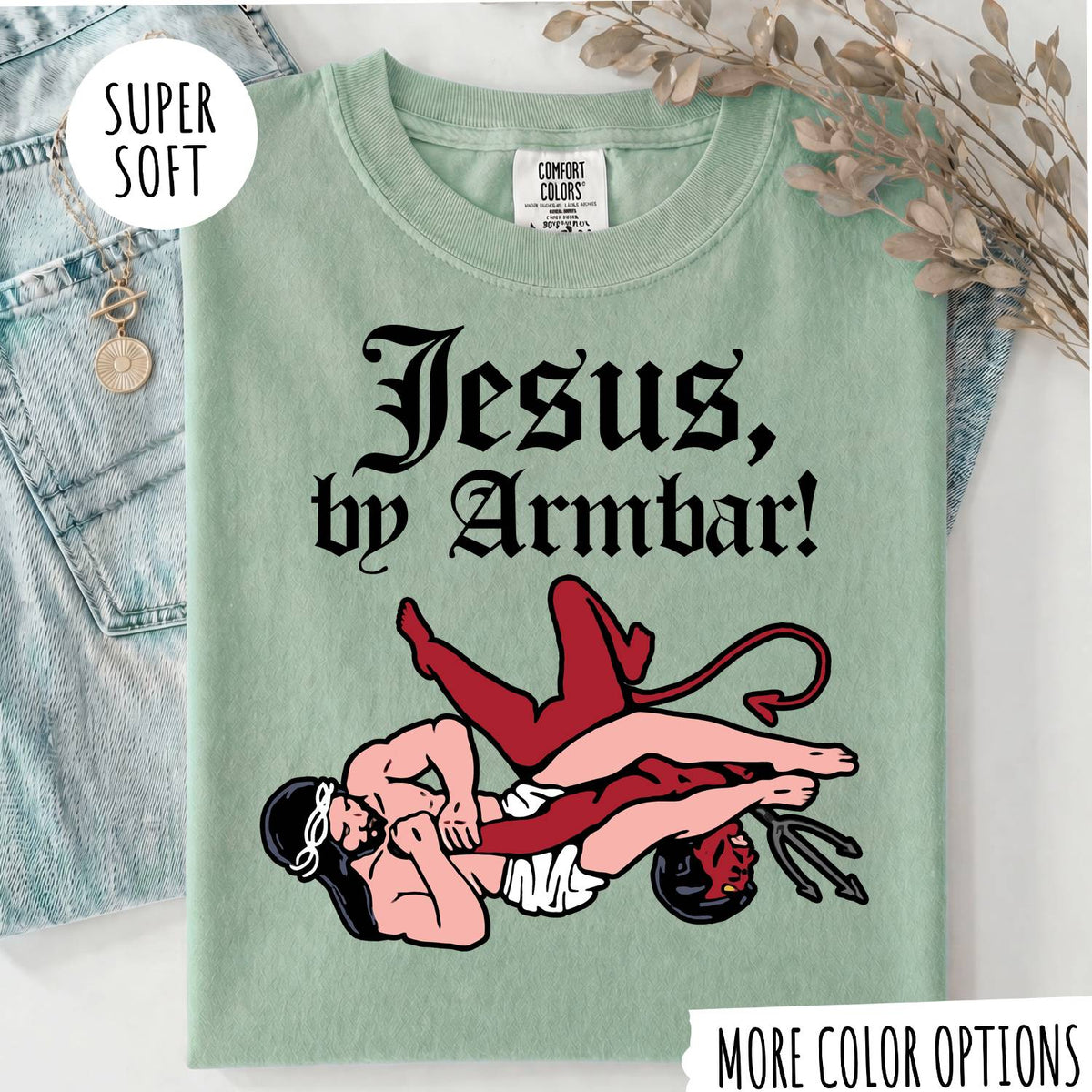Jesus by Armbar T-Shirt – Funny Brazilian Jiu Jitsu Graphic Tee