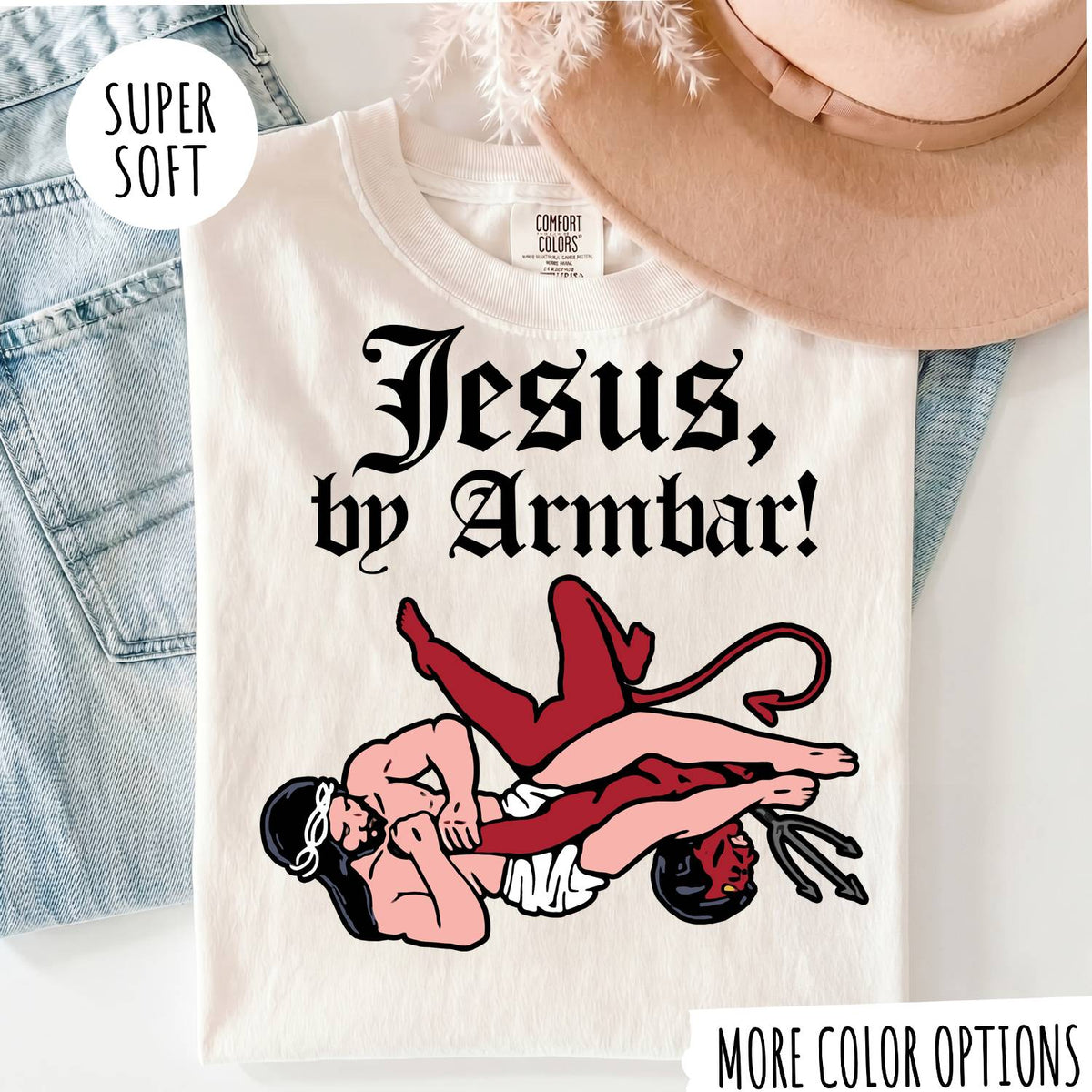 Jesus by Armbar T-Shirt – Funny Brazilian Jiu Jitsu Graphic Tee