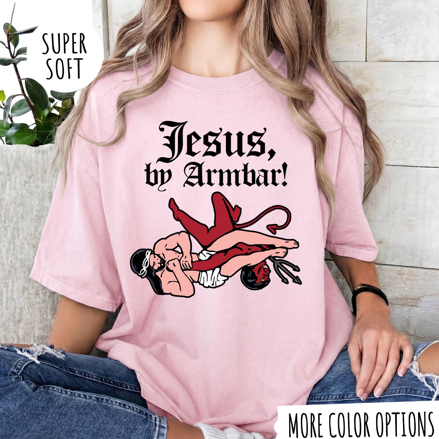 Jesus by Armbar T-Shirt – Funny Brazilian Jiu Jitsu Graphic Tee