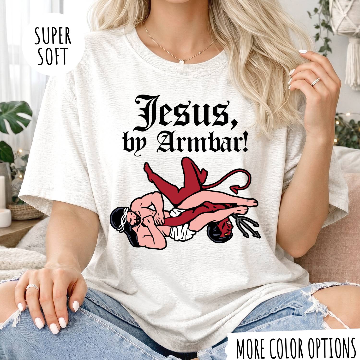 Jesus by Armbar T-Shirt – Funny Brazilian Jiu Jitsu Graphic Tee