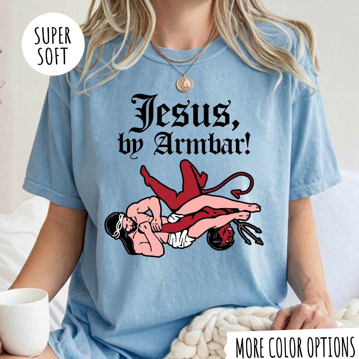 Jesus by Armbar T-Shirt – Funny Brazilian Jiu Jitsu Graphic Tee