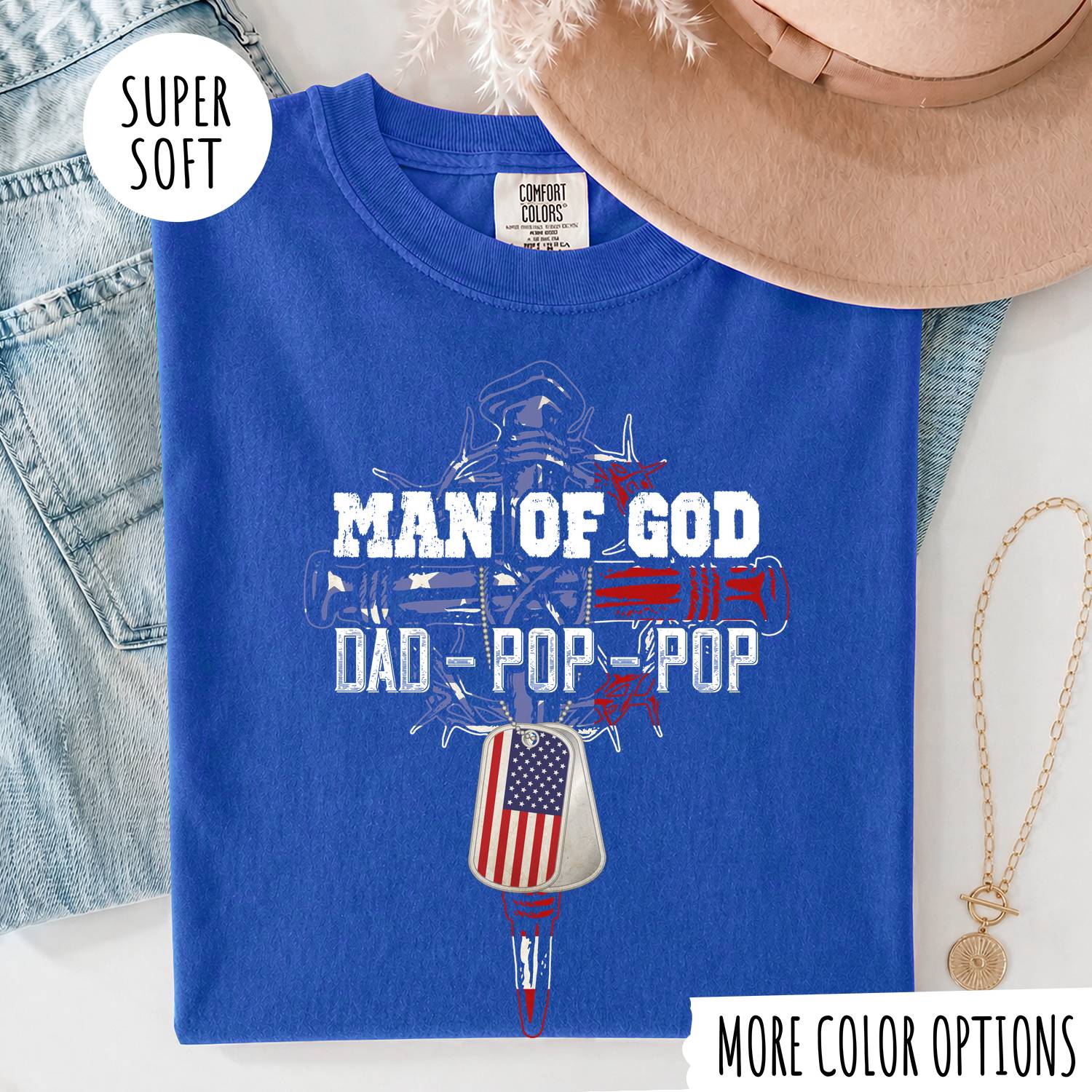 Man of God Dad Shirt – Christian Father T-Shirt, Faith Gift for Dad
