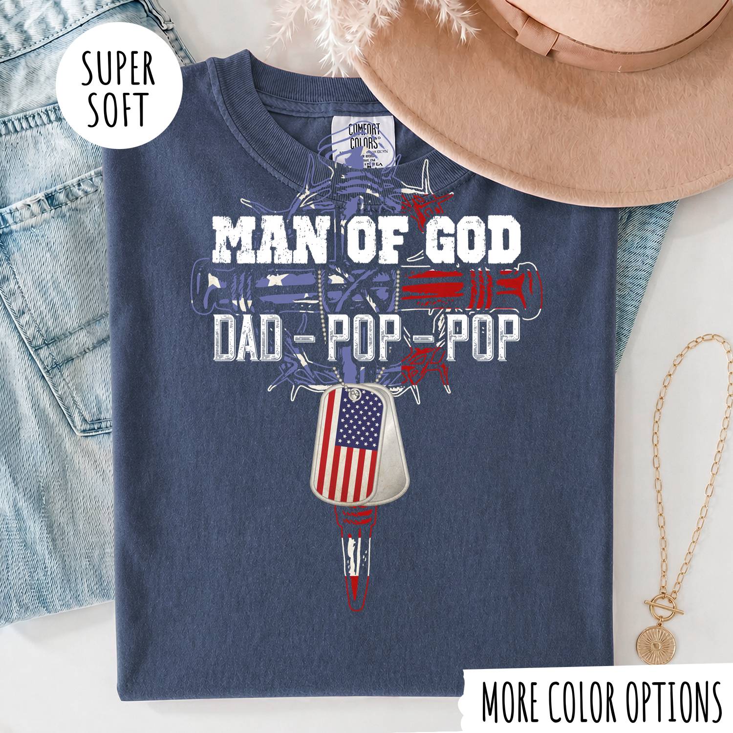Man of God Dad Shirt – Christian Father T-Shirt, Faith Gift for Dad