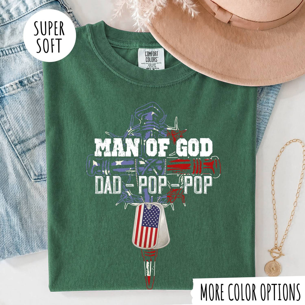 Man of God Dad Shirt – Christian Father T-Shirt, Faith Gift for Dad