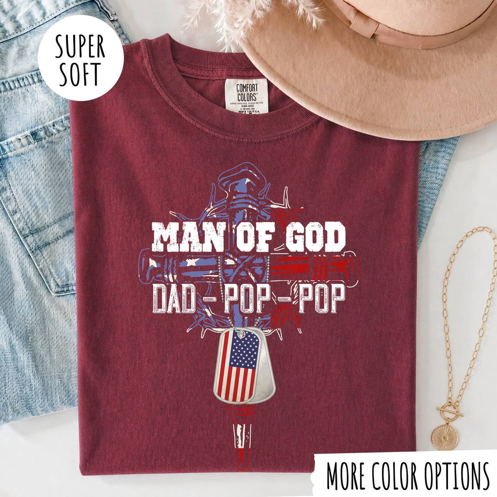 Man of God Dad Shirt – Christian Father T-Shirt, Faith Gift for Dad