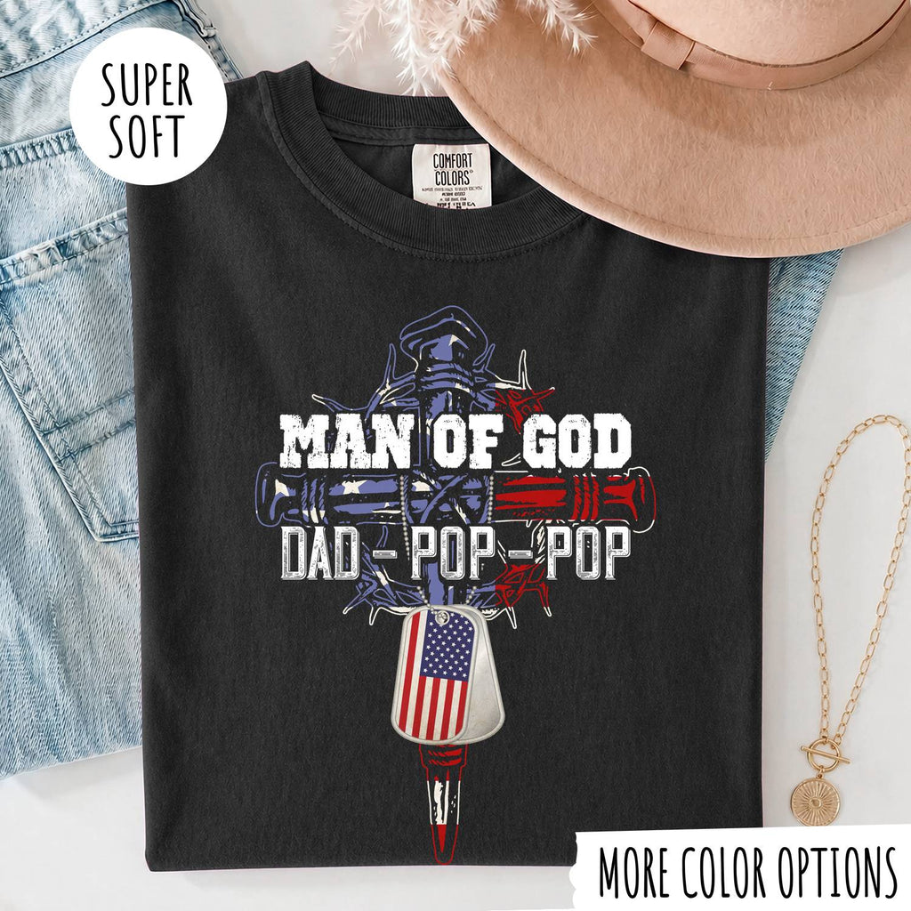 Man of God Dad Shirt – Christian Father T-Shirt, Faith Gift for Dad