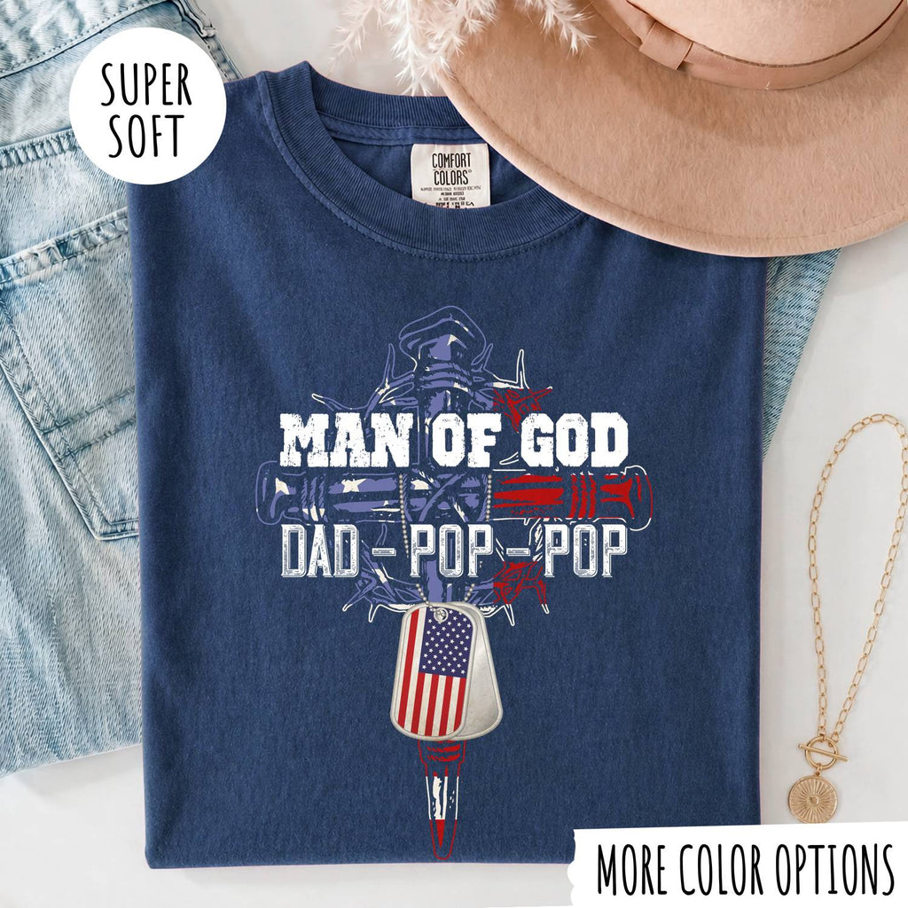 Man of God Dad Shirt – Christian Father T-Shirt, Faith Gift for Dad