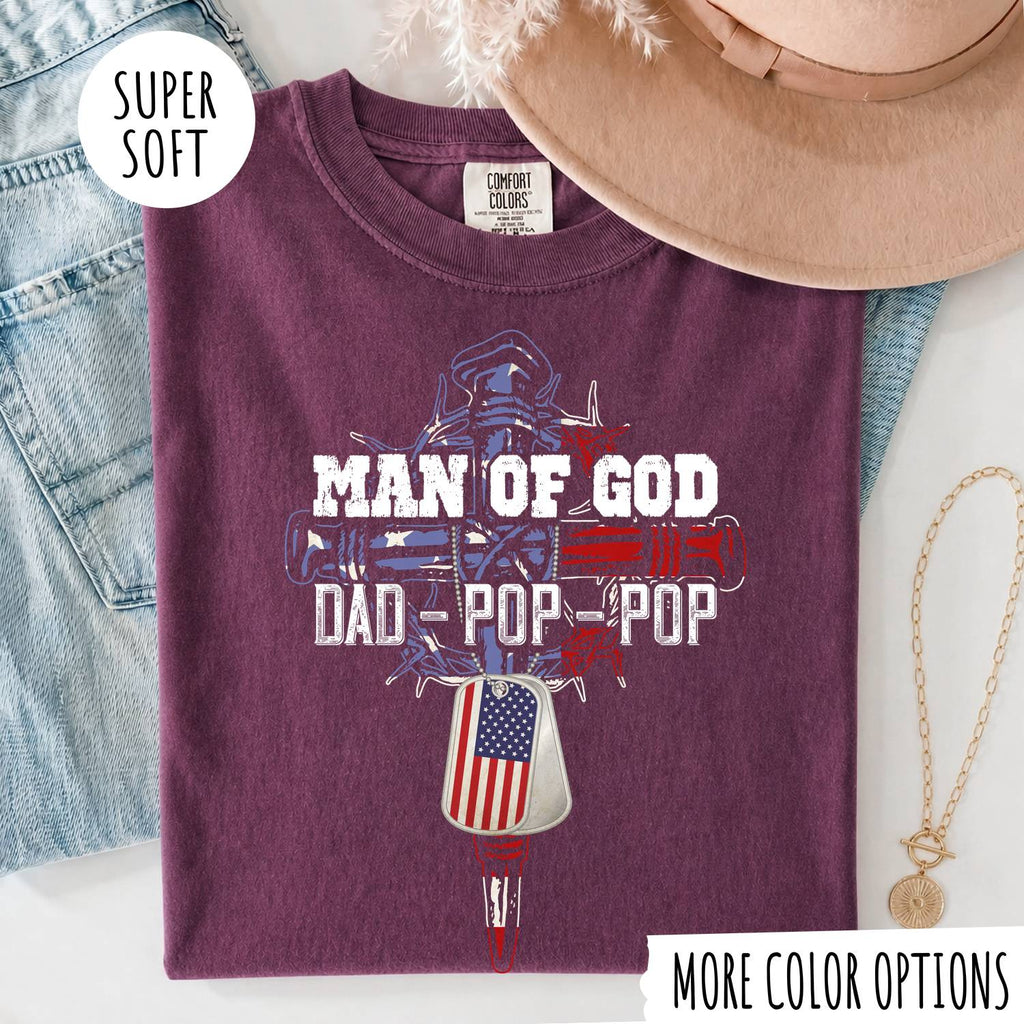 Man of God Dad Shirt – Christian Father T-Shirt, Faith Gift for Dad
