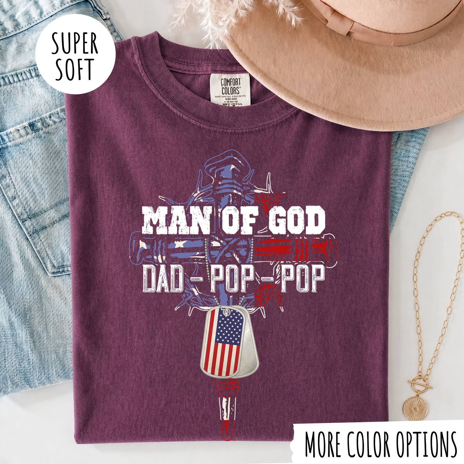 Man of God Dad Shirt – Christian Father T-Shirt, Faith Gift for Dad