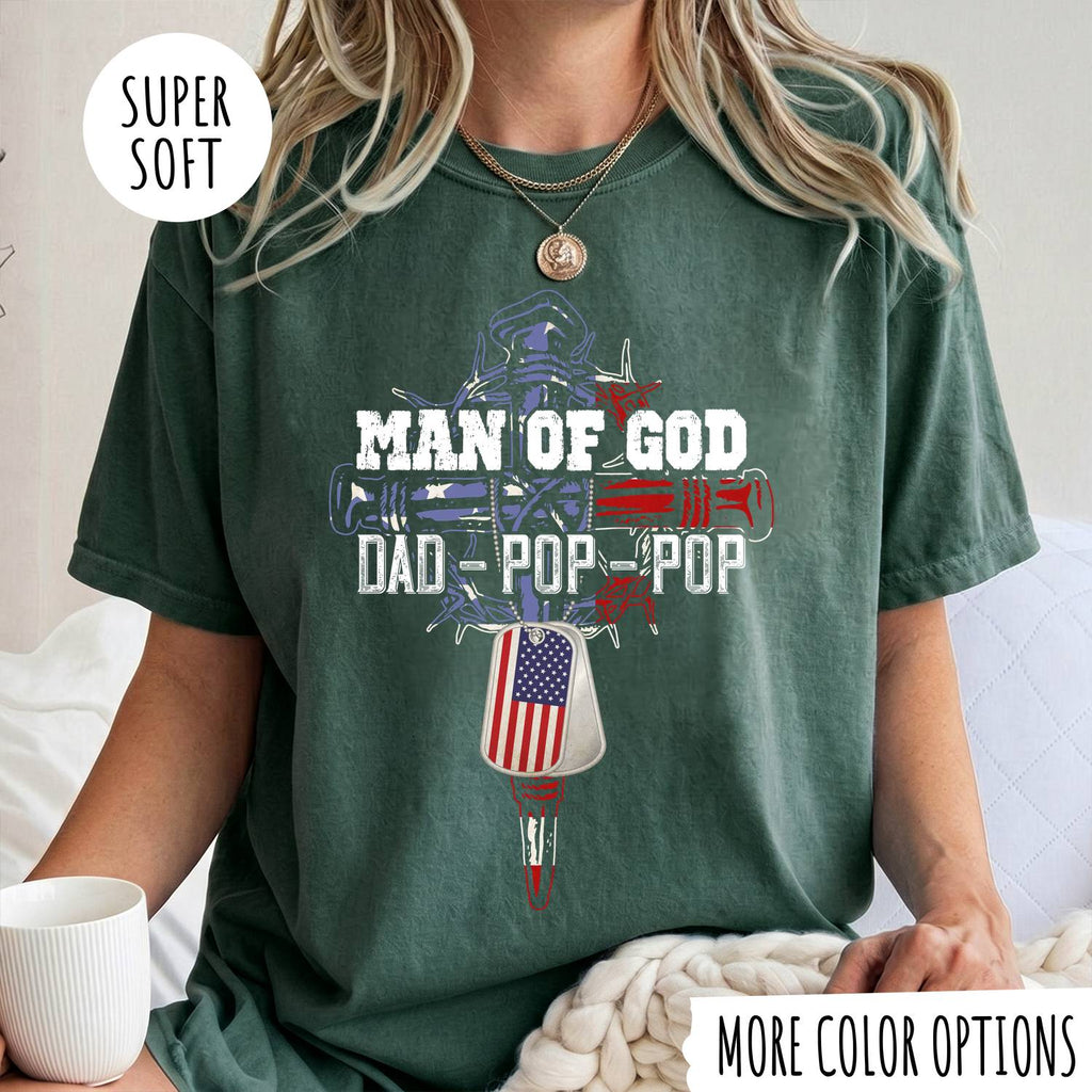 Man of God Dad Shirt – Christian Father T-Shirt, Faith Gift for Dad