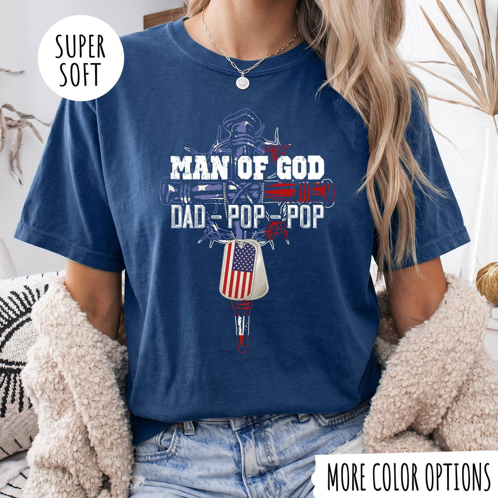 Man of God Dad Shirt – Christian Father T-Shirt, Faith Gift for Dad