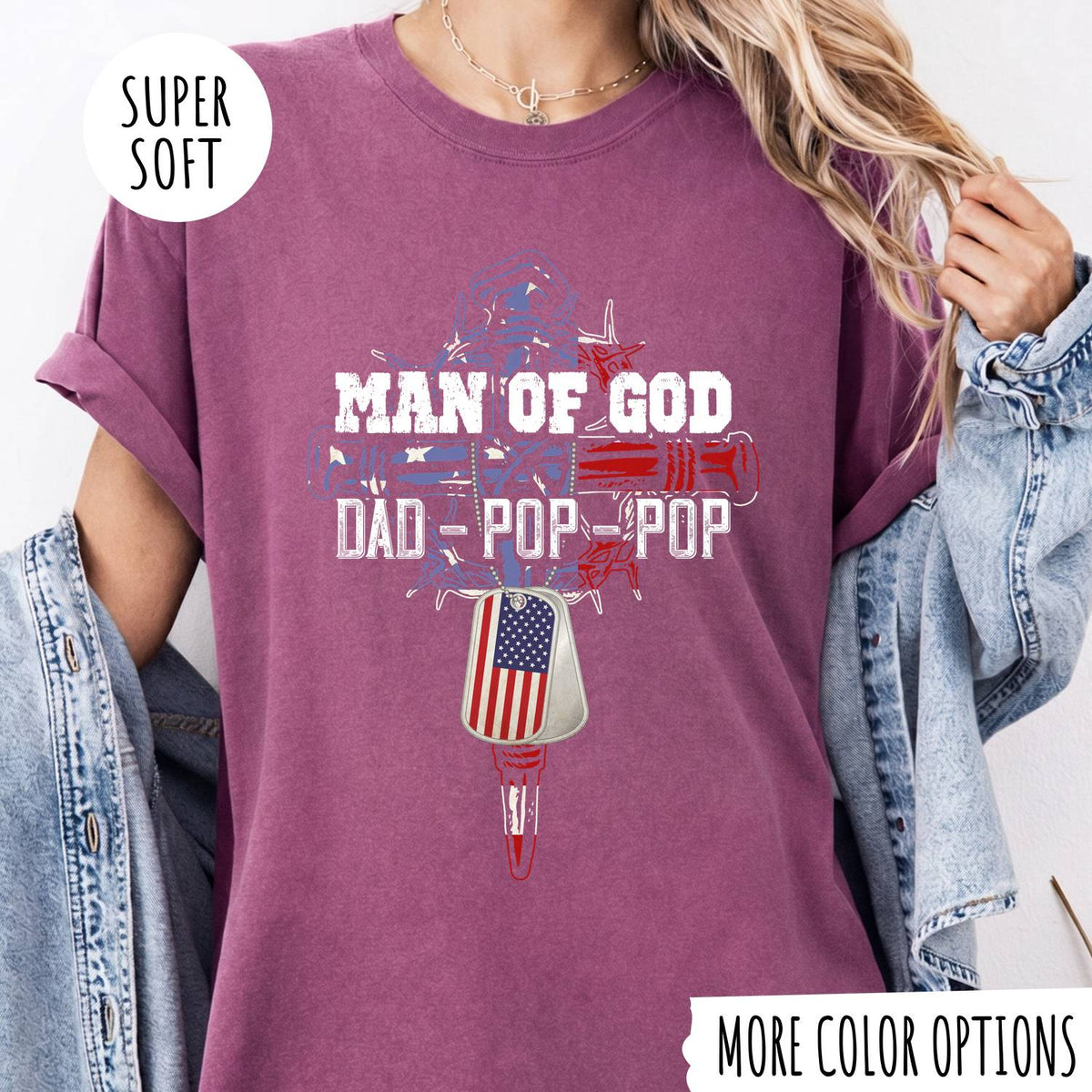Man of God Dad Shirt – Christian Father T-Shirt, Faith Gift for Dad