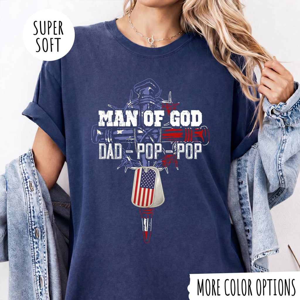 Man of God Dad Shirt – Christian Father T-Shirt, Faith Gift for Dad