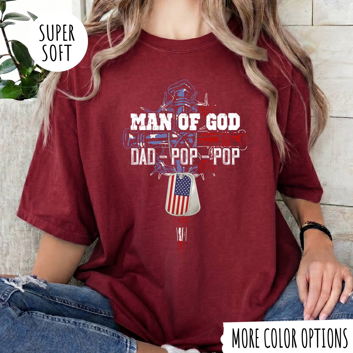 Man of God Dad Shirt – Christian Father T-Shirt, Faith Gift for Dad