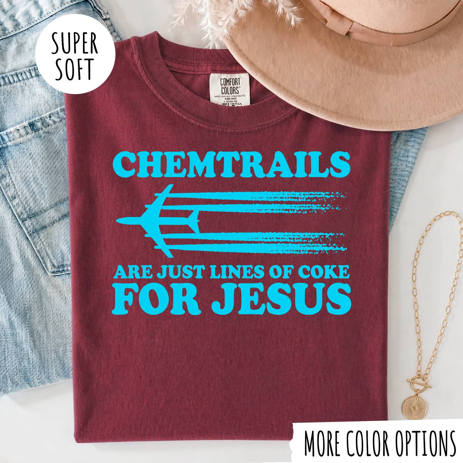 Chemtrails Are Just Lines of Coke for Jesus Shirt – Funny Christian T-Shirt