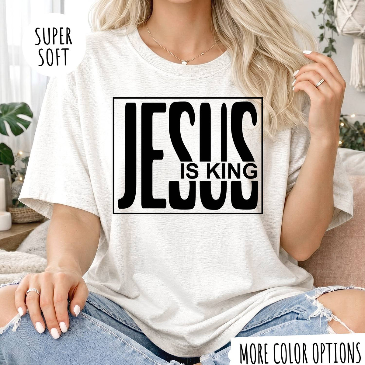 Jesus Is King T-Shirt, Christian Faith Shirt, Religious Graphic Tee, Jesus Christian Shirt, Faith Based Gift, Bible Inspired T-Shirt