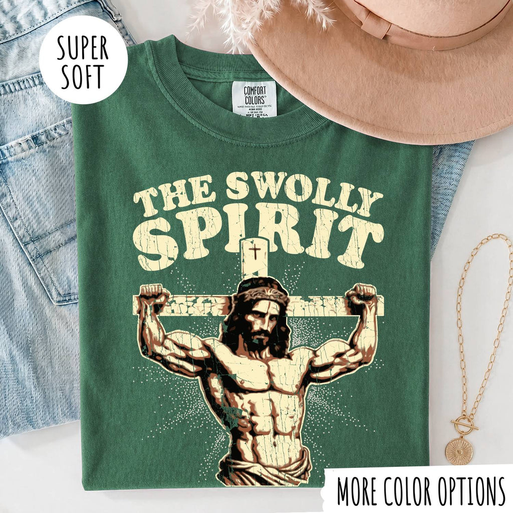 The Swolly Spirit Jesus T-Shirt, Funny Christian T-Shirt, Christian Graphic Tee