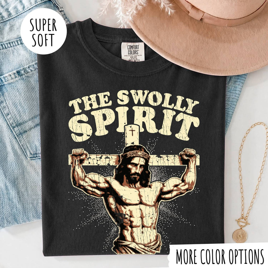 The Swolly Spirit Jesus T-Shirt, Funny Christian T-Shirt, Christian Graphic Tee