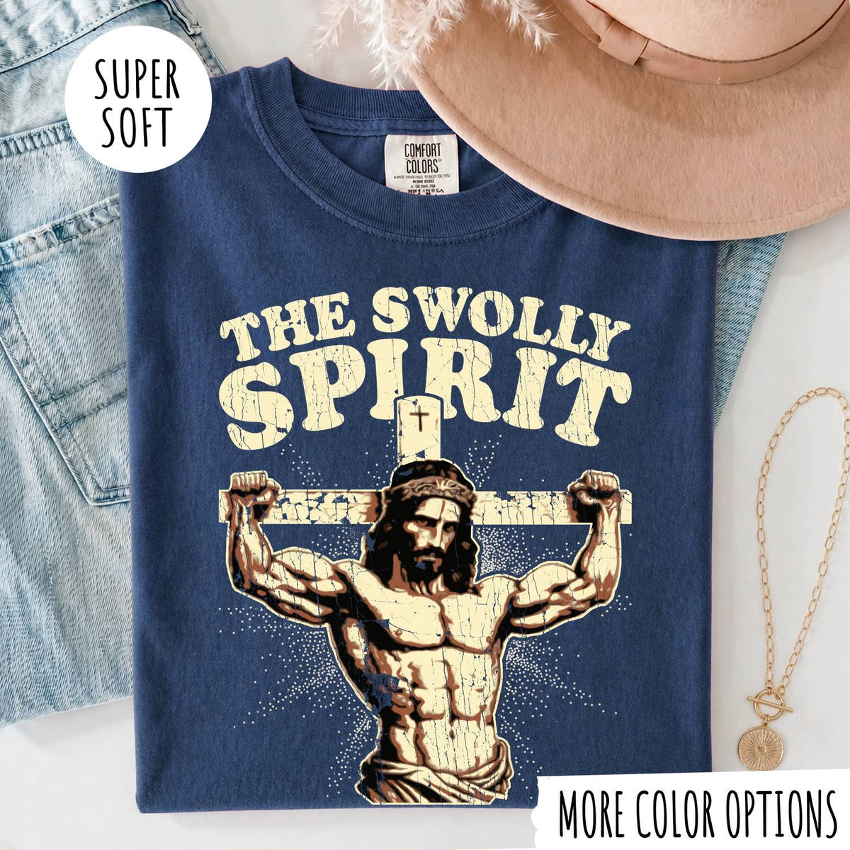 The Swolly Spirit Jesus T-Shirt, Funny Christian T-Shirt, Christian Graphic Tee