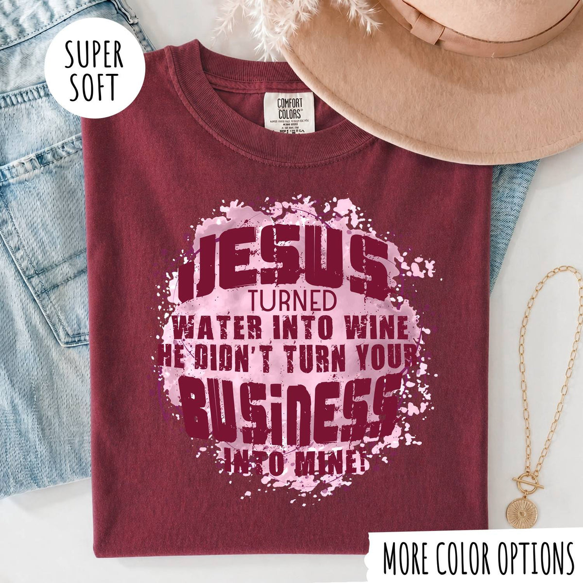 Jesus Turned Water Into Wine T-Shirt – Christian Faith Bible Shirt