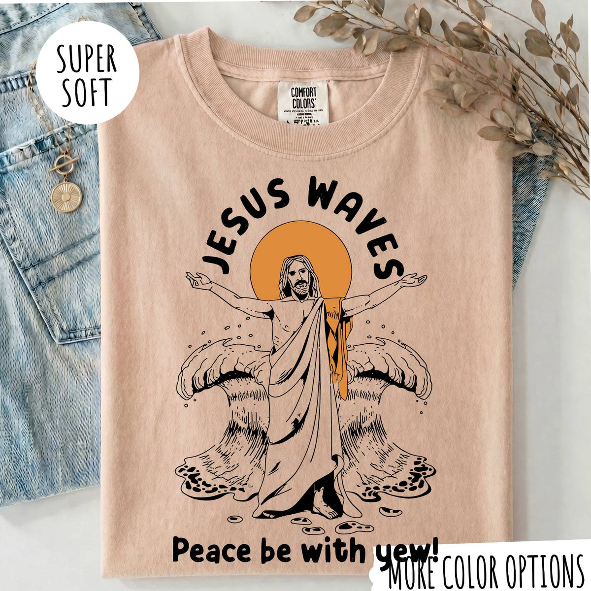 Jesus Waves Peace Be With You T-Shirt – Christian Faith Jesus Shirt