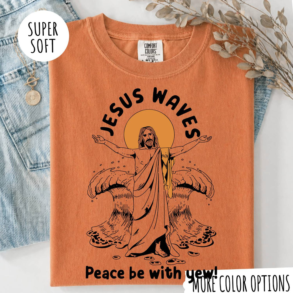 Jesus Waves Peace Be With You T-Shirt – Christian Faith Jesus Shirt
