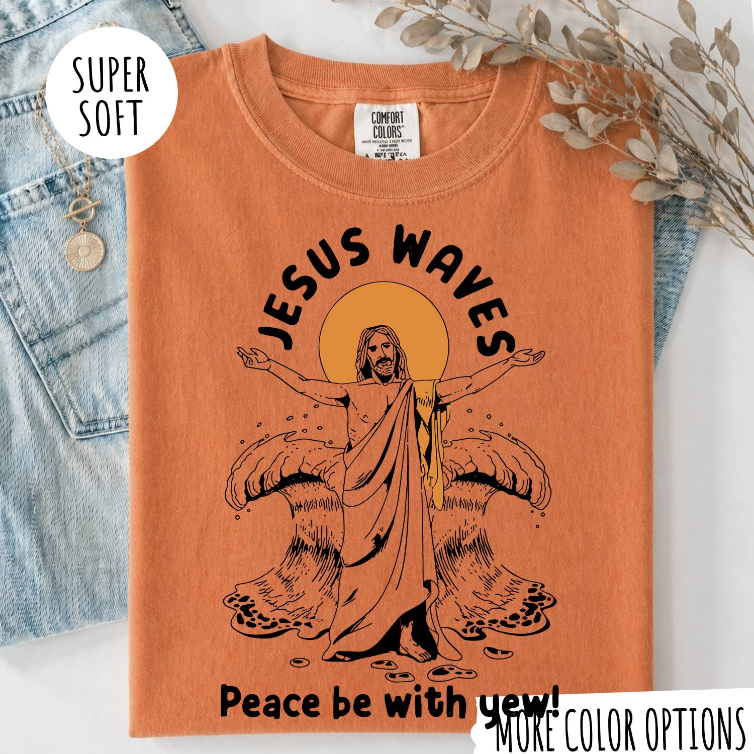 Jesus Waves Peace Be With You T-Shirt – Christian Faith Jesus Shirt