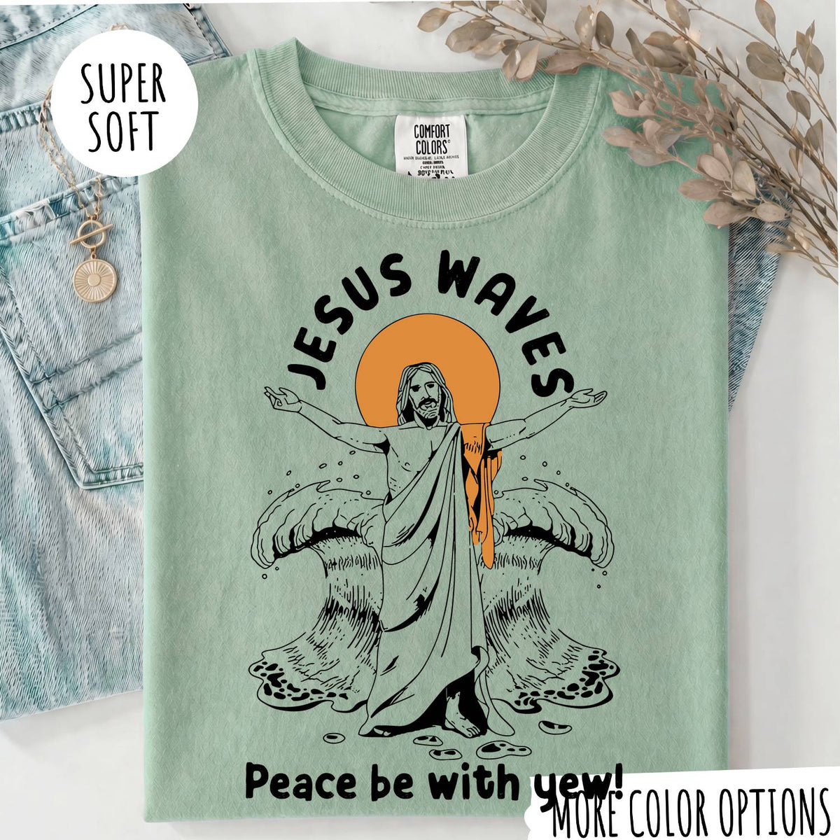 Jesus Waves Peace Be With You T-Shirt – Christian Faith Jesus Shirt
