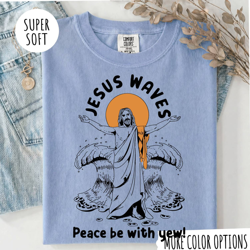 Jesus Waves Peace Be With You T-Shirt – Christian Faith Jesus Shirt