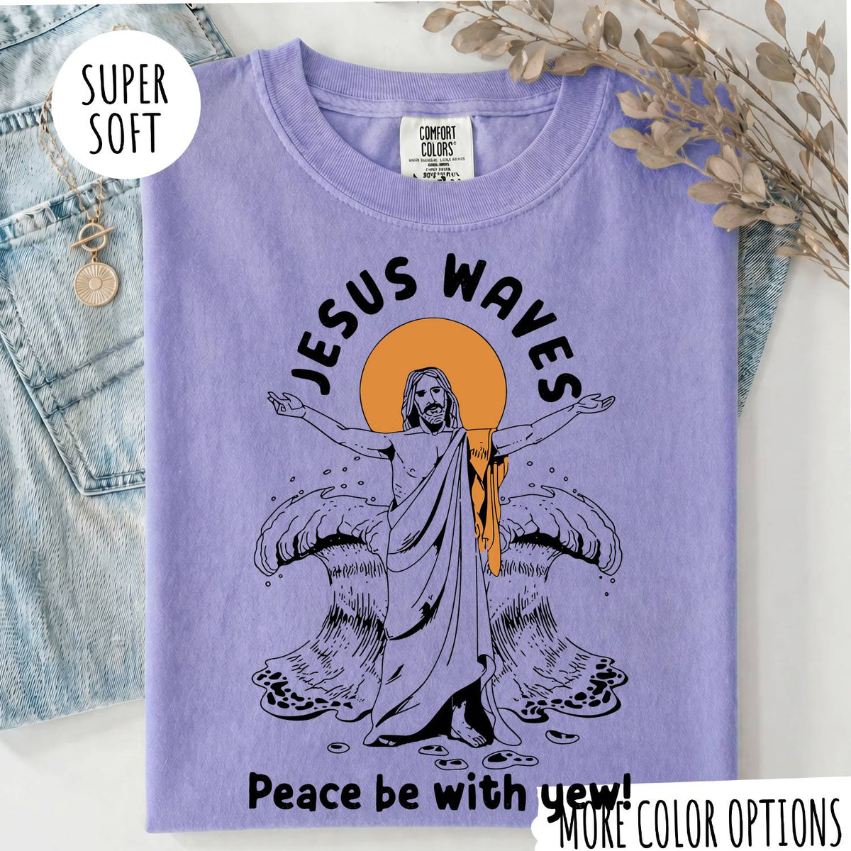 Jesus Waves Peace Be With You T-Shirt – Christian Faith Jesus Shirt