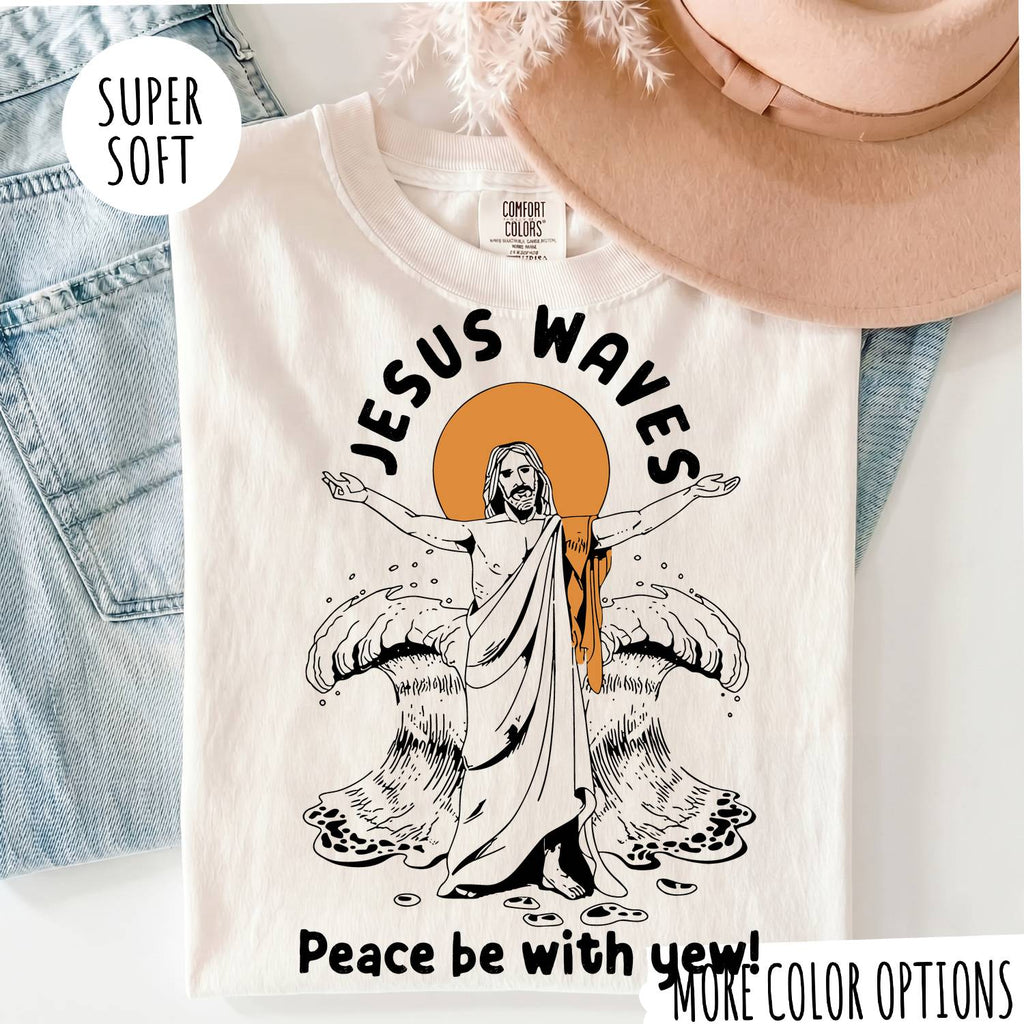 Jesus Waves Peace Be With You T-Shirt – Christian Faith Jesus Shirt