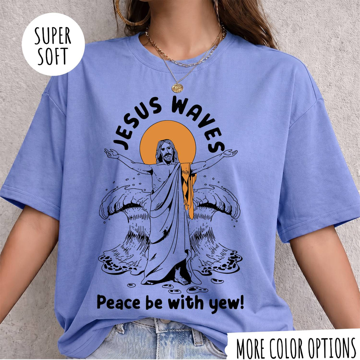 Jesus Waves Peace Be With You T-Shirt – Christian Faith Jesus Shirt