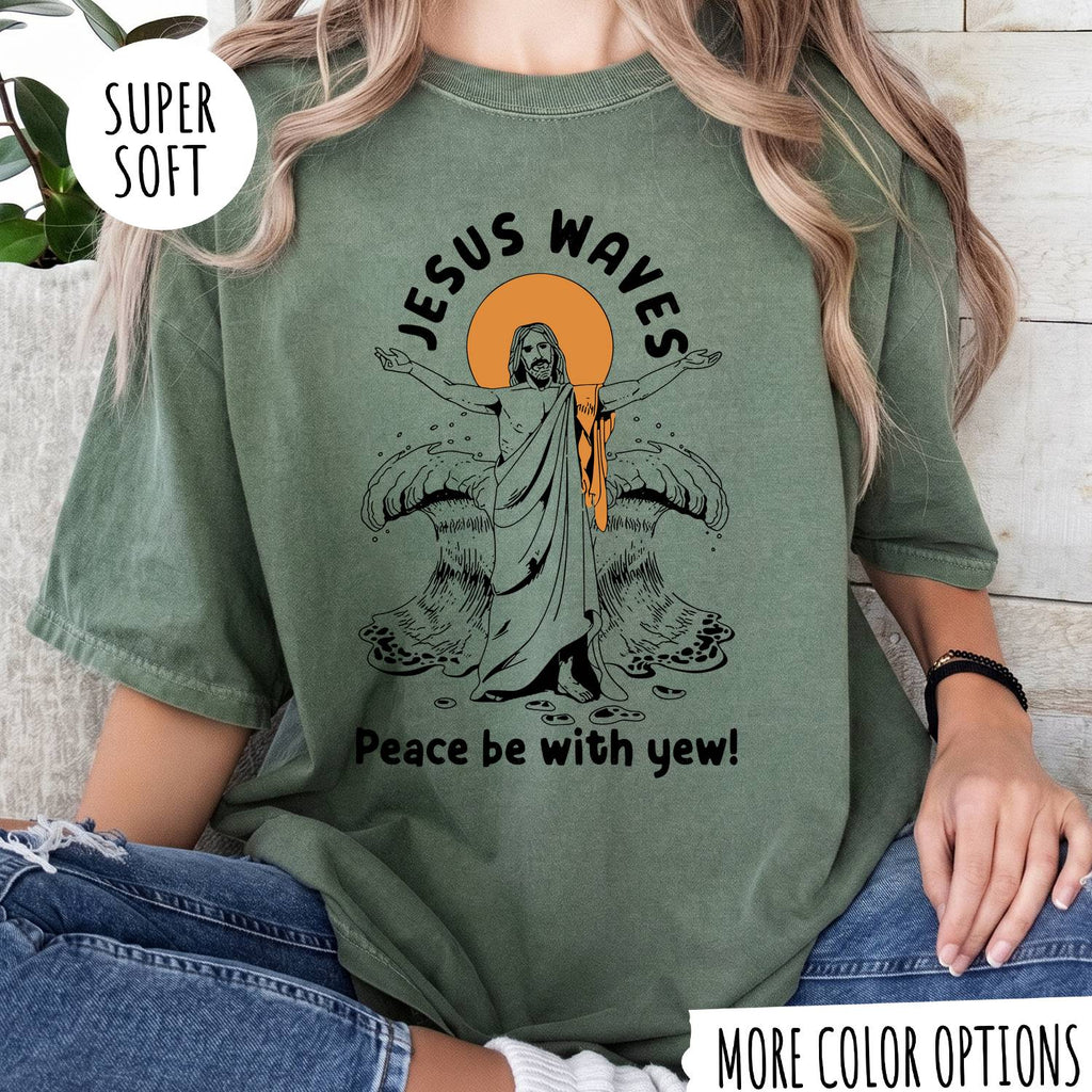 Jesus Waves Peace Be With You T-Shirt – Christian Faith Jesus Shirt