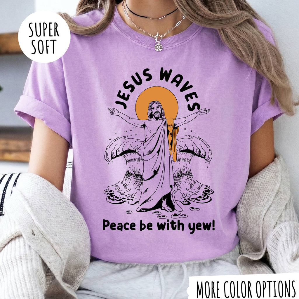 Jesus Waves Peace Be With You T-Shirt – Christian Faith Jesus Shirt