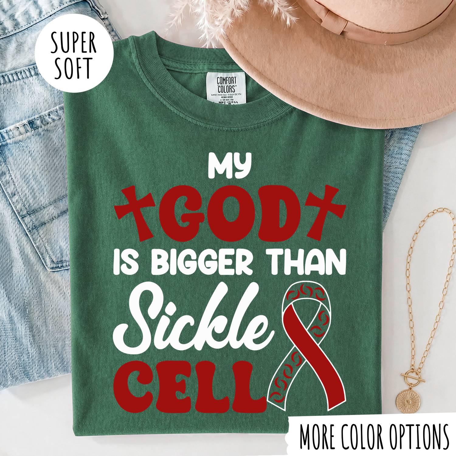 My God Is Bigger Than Sickle Cell Shirt – Christian Sickle Cell Awareness T-Shirt