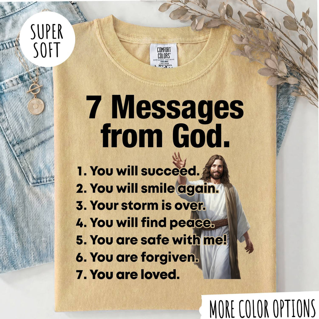 7 Messages from God T-Shirt – Christian Faith Shirt, Inspirational Jesus Tee, Religious Graphic Shirt