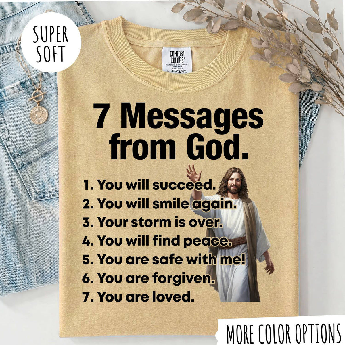 7 Messages from God T-Shirt – Christian Faith Shirt, Inspirational Jesus Tee, Religious Graphic Shirt