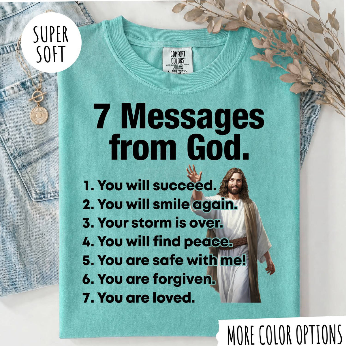 7 Messages from God T-Shirt – Christian Faith Shirt, Inspirational Jesus Tee, Religious Graphic Shirt