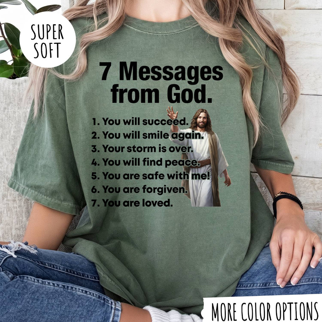7 Messages from God T-Shirt – Christian Faith Shirt, Inspirational Jesus Tee, Religious Graphic Shirt