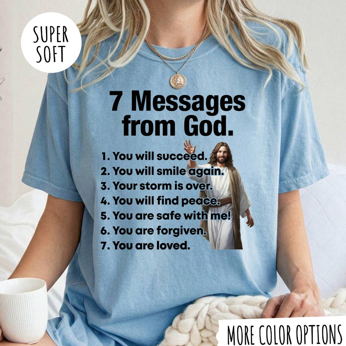 7 Messages from God T-Shirt – Christian Faith Shirt, Inspirational Jesus Tee, Religious Graphic Shirt