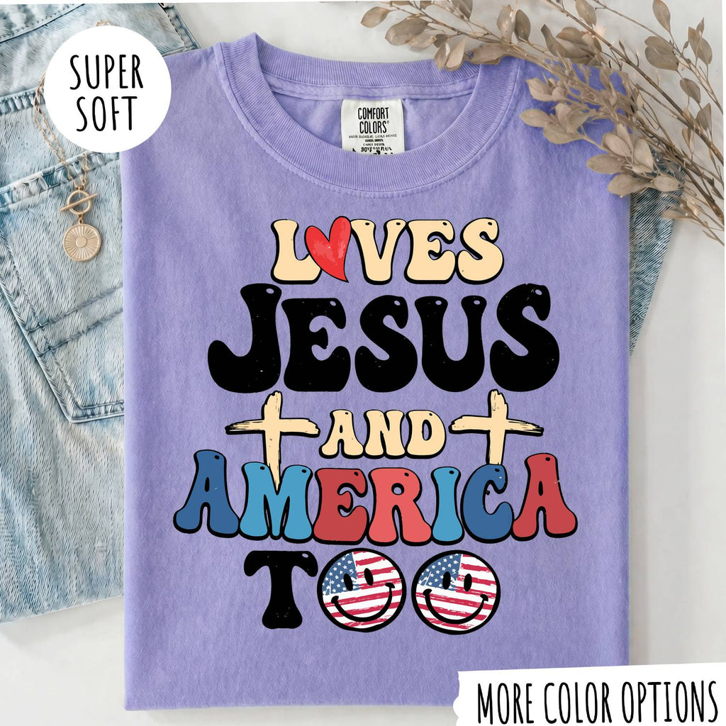 Jesus & America T-Shirt – Christian Faith Graphic Tee, Patriotic USA Shirt