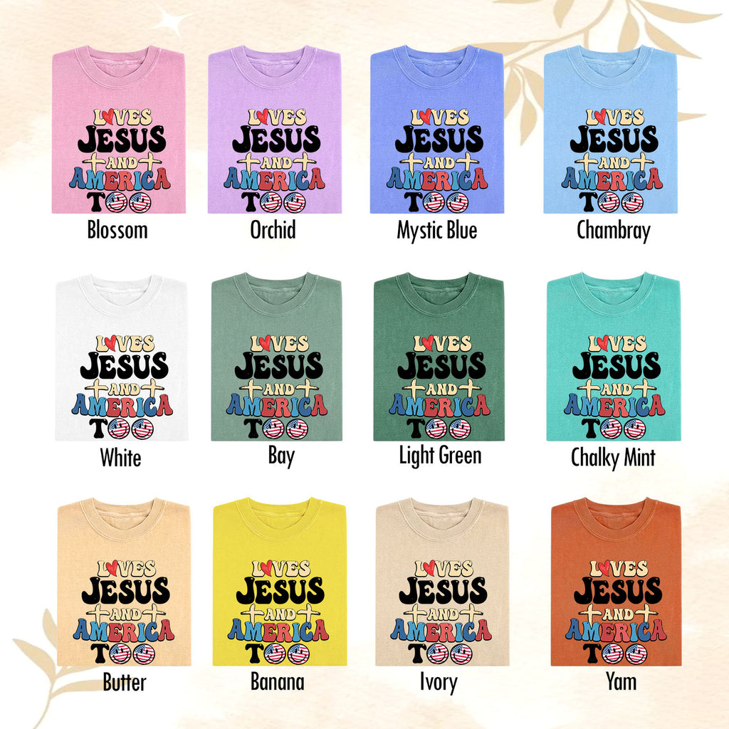 Jesus & America T-Shirt – Christian Faith Graphic Tee, Patriotic USA Shirt