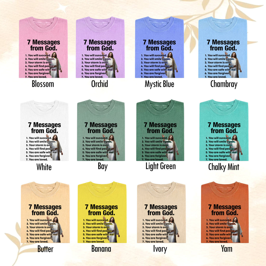 7 Messages from God T-Shirt – Christian Faith Shirt, Inspirational Jesus Tee, Religious Graphic Shirt