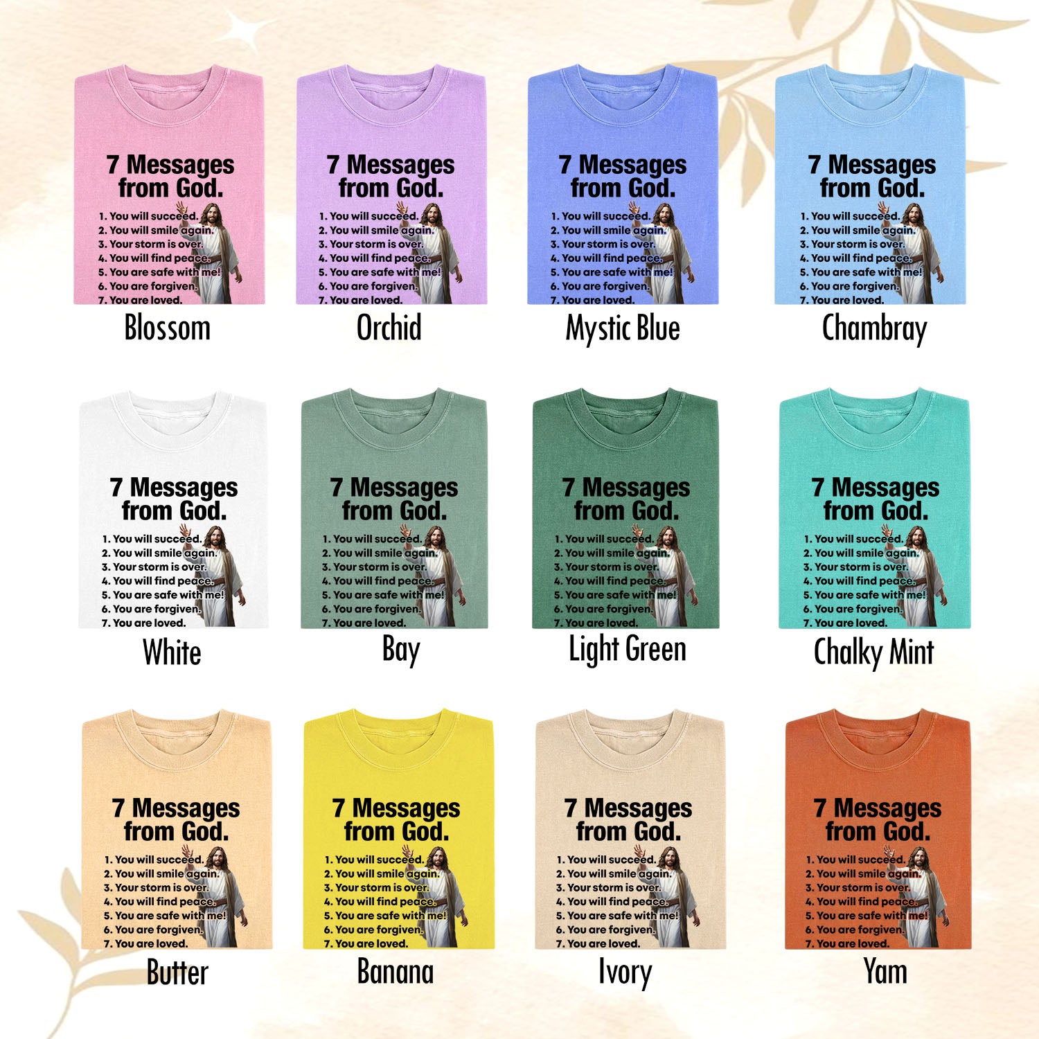 7 Messages from God T-Shirt – Christian Faith Shirt, Inspirational Jesus Tee, Religious Graphic Shirt